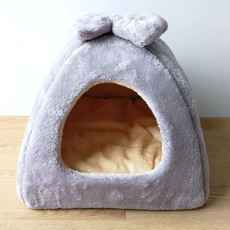 Winter Warm Pet Dog House Cat Bed Mat Removeable Kennel Nest Pet Basket Soft Comfortable Kitten Sleeping Pet Nest Cats Product