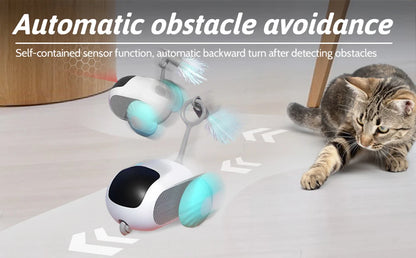 Smart Cat Toy Car Interactive Cat Toy Ball Automatic Rolling Remote Control Toy Car Indoor Cat Accessories Pet Kitten Supplies