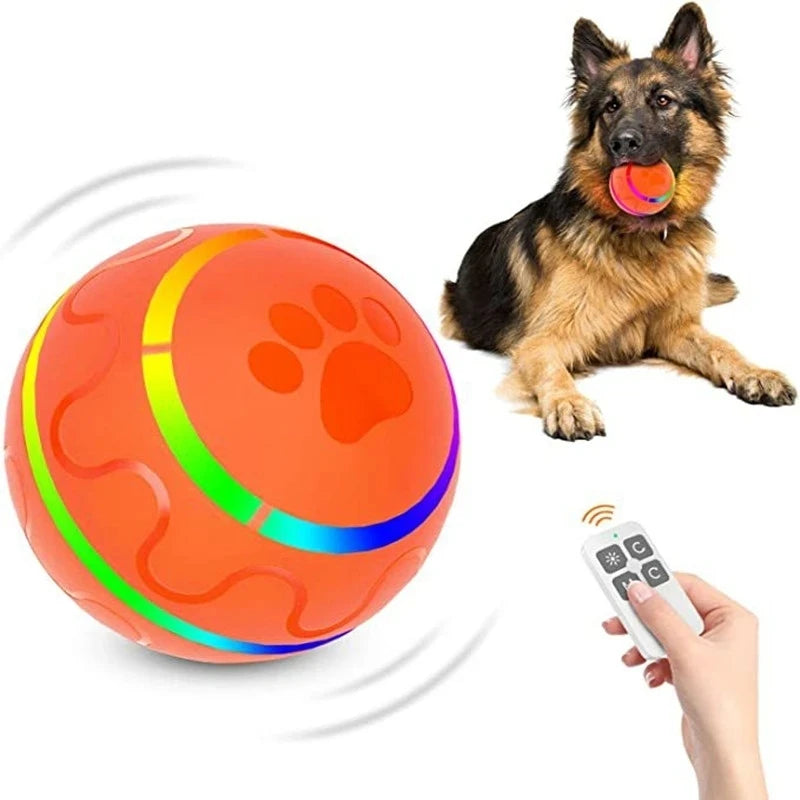 Smart Interactive Pet Ball Remote Control Flashing Rolling Jumping Rotating Waterproof Dog Chew Toy Ball for Aggressive Chewers