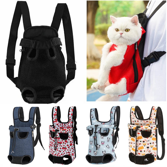 Adjustable Cat Carrier Bag Pet Double Shoulder Backpack Portable Bag Outdoor Travel Camping Hiking Cat Bag Dog Bag