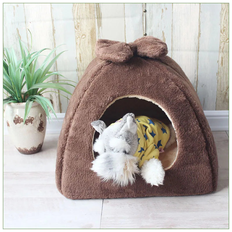 Winter Warm Pet Dog House Cat Bed Mat Removeable Kennel Nest Pet Basket Soft Comfortable Kitten Sleeping Pet Nest Cats Product