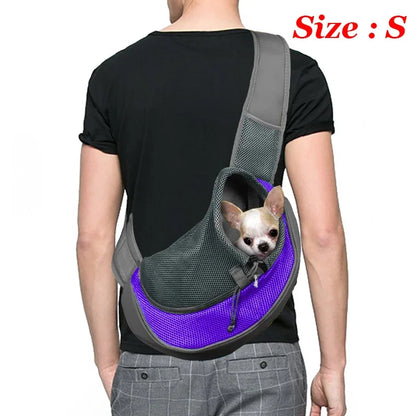 1Pc Dog out backpack,Dog Sling Carrier Breathable Mesh Travel Crossbody Bag For Puppy Cat Hiking Camping