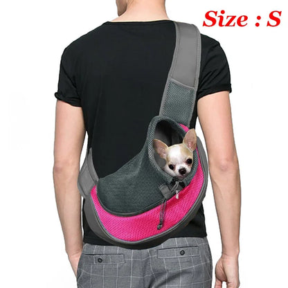 1Pc Dog out backpack,Dog Sling Carrier Breathable Mesh Travel Crossbody Bag For Puppy Cat Hiking Camping