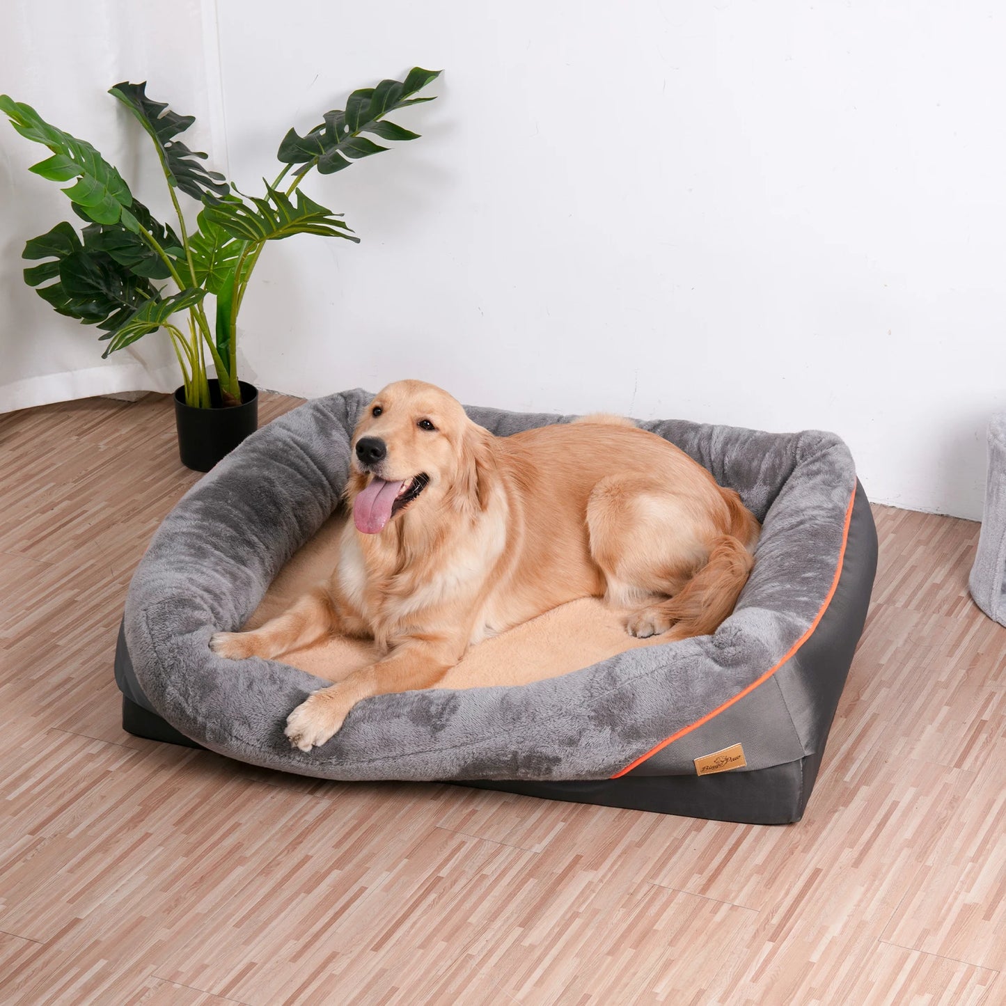 L XL 2XL 3XL Dog Bed Super Soft Orthopedic Foam Pet Bed Sleeping Mat with Cotton-padded Bolster and Removable Cover