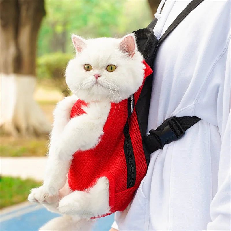 Adjustable Cat Carrier Bag Pet Double Shoulder Backpack Portable Bag Outdoor Travel Camping Hiking Cat Bag Dog Bag