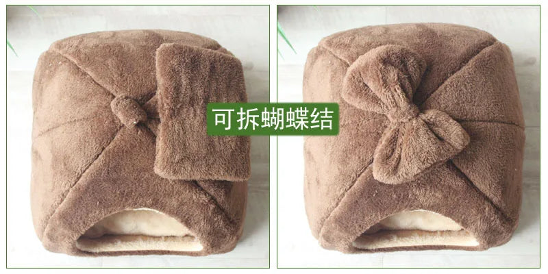 Winter Warm Pet Dog House Cat Bed Mat Removeable Kennel Nest Pet Basket Soft Comfortable Kitten Sleeping Pet Nest Cats Product