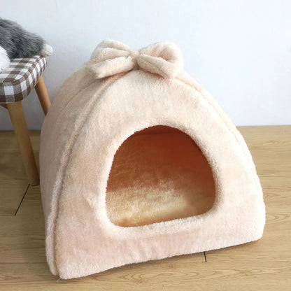 Winter Warm Pet Dog House Cat Bed Mat Removeable Kennel Nest Pet Basket Soft Comfortable Kitten Sleeping Pet Nest Cats Product