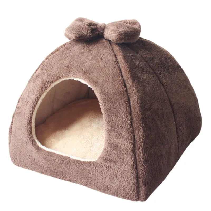 Winter Warm Pet Dog House Cat Bed Mat Removeable Kennel Nest Pet Basket Soft Comfortable Kitten Sleeping Pet Nest Cats Product