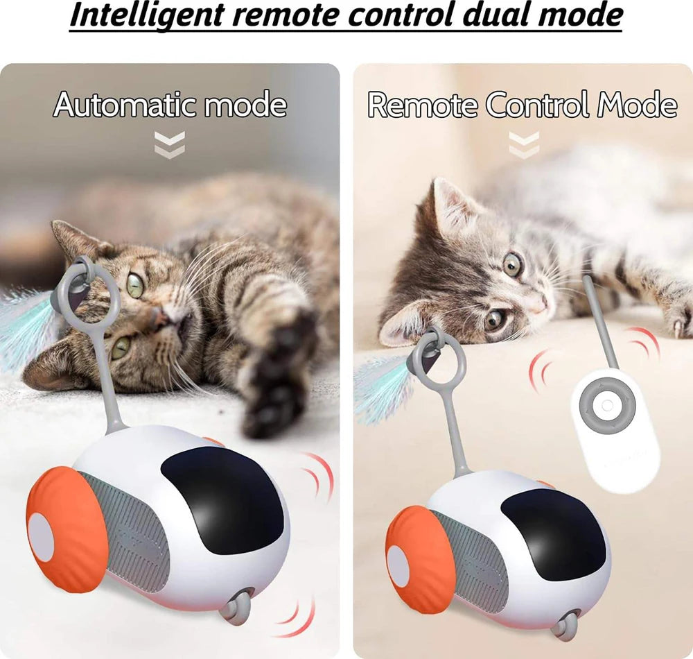 Smart Cat Toy Car Interactive Cat Toy Ball Automatic Rolling Remote Control Toy Car Indoor Cat Accessories Pet Kitten Supplies